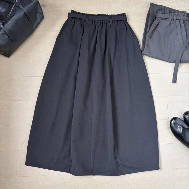 2026 Autumn Elastic Waist Lace-Up Curved Midi Skirt Old Money Lazy Style Lyocell Women - Image 5