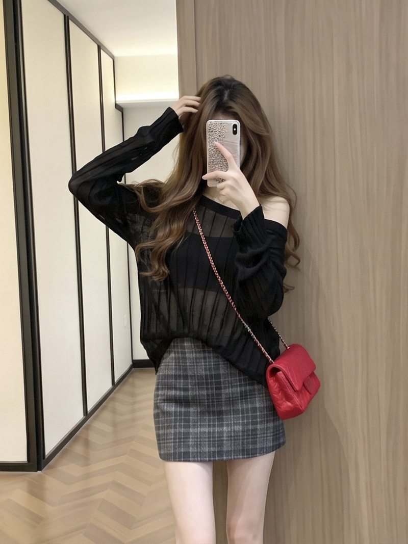 2026 Autumn Winter Plaid Mini Skirt High Waist A-Line with Anti-Exposure Lining