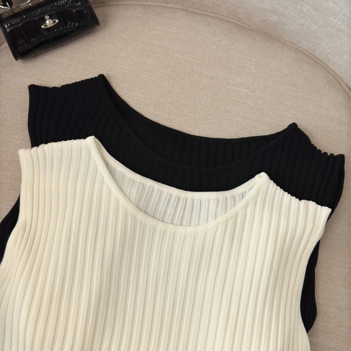 Sleeveless Knit Lace Panel Tank Top for Women Summer New Slimming Pullover - Image 5