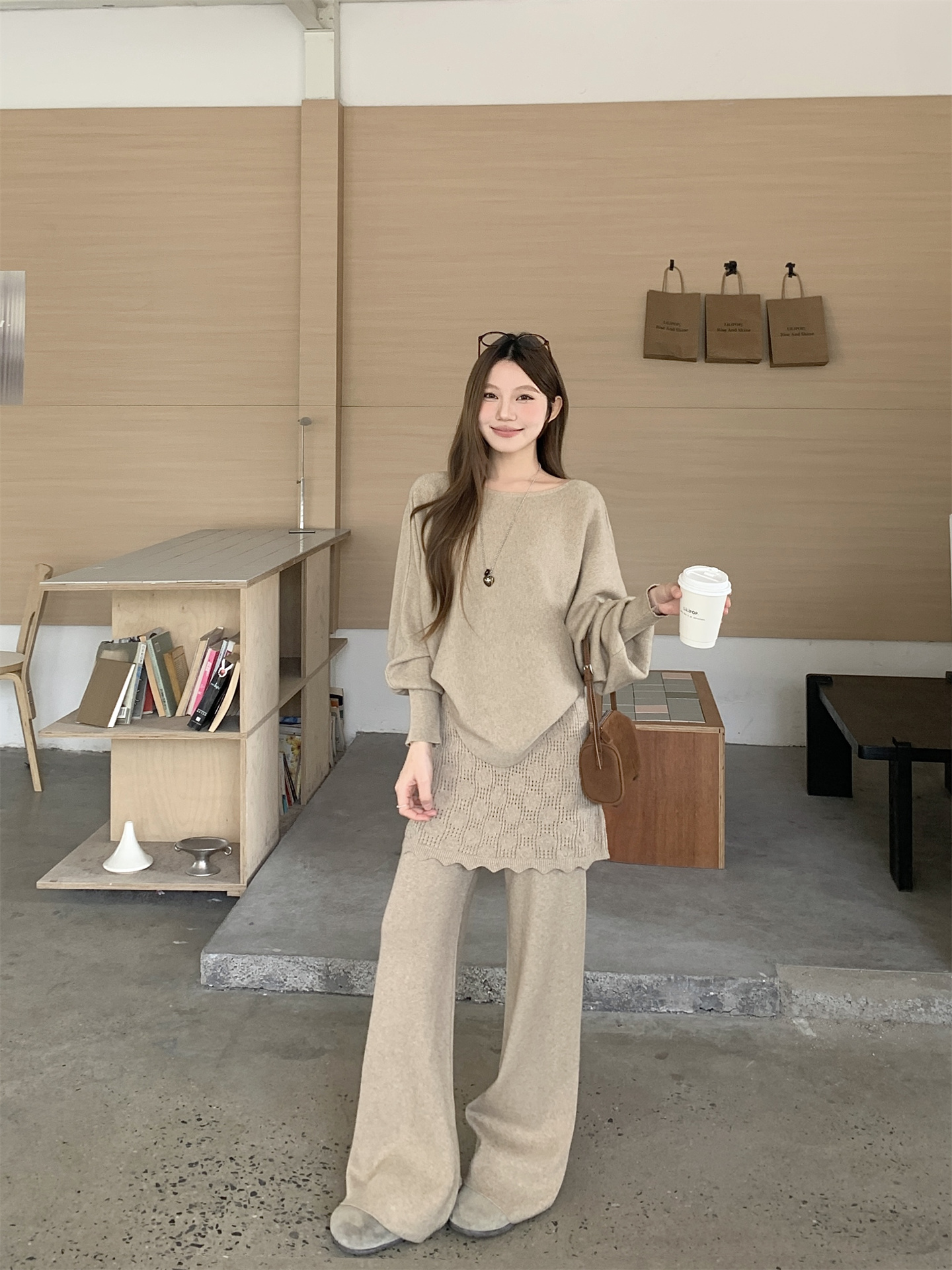 Sweet Knit Two-Piece Set with Faux Layered Pants - Style 6f5500