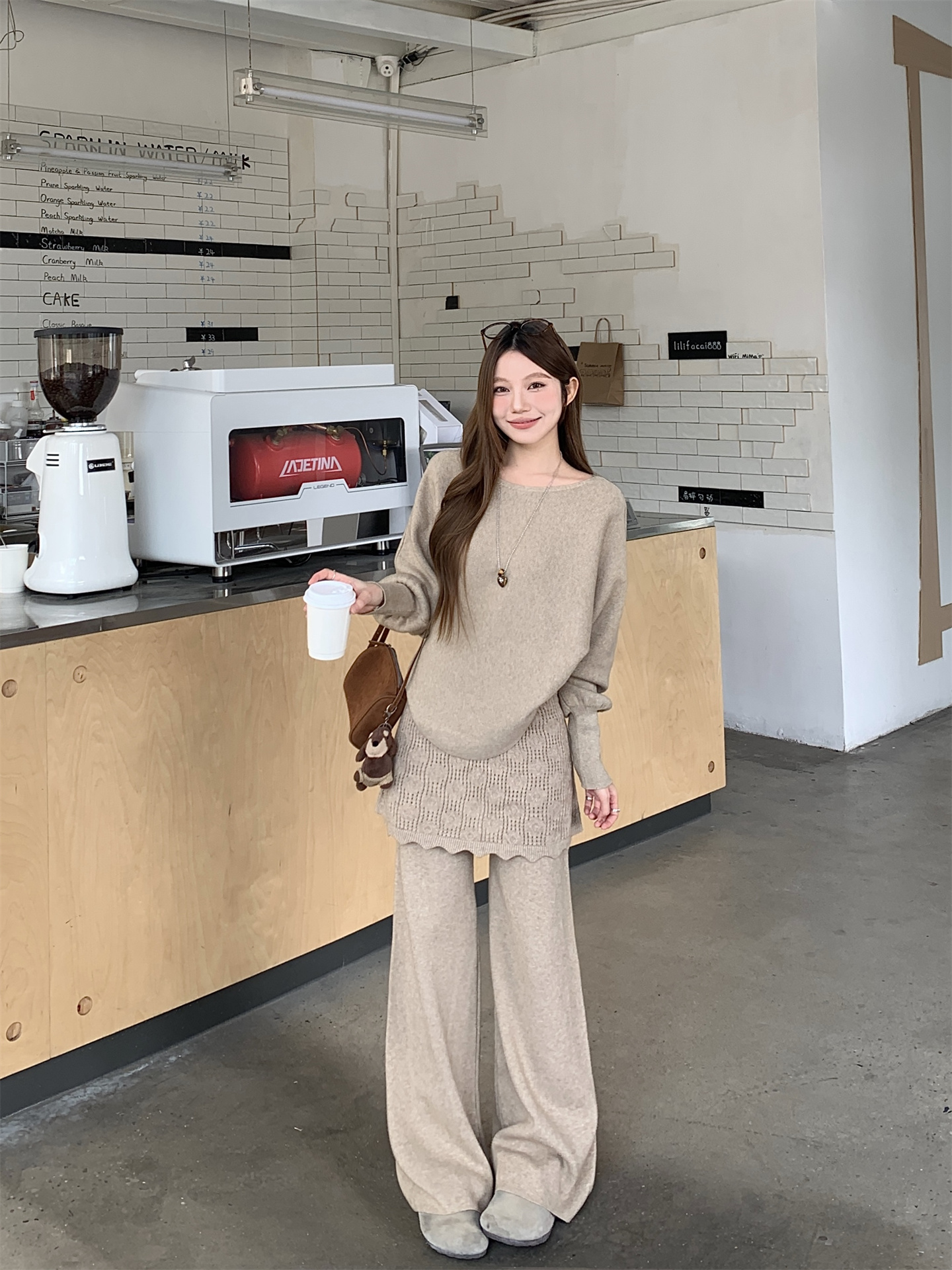 Sweet Knit Two-Piece Set with Faux Layered Pants - Style 6f5500 - Image 2